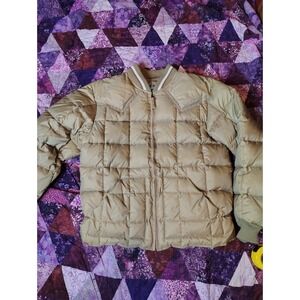 Vintage Rodeo Clothing Co. Puffer Jacket Men's Med Tan Beige Down Quilt Zip